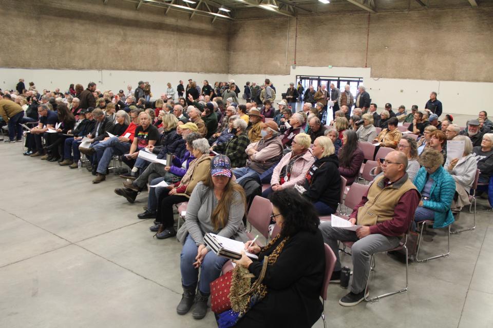 A crowd of roughly 380 people attended Tuesday's Cascade County Commission meeting to consider an ordinance to remove election administration duties from the office of Clerk and Recorder
