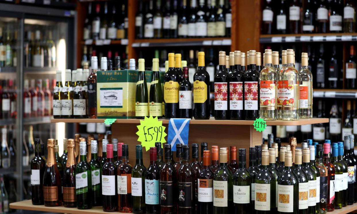 <span>A bottle of red wine in Scotland will cost a minimum £6.09 from October.</span><span>Photograph: Jane Barlow/PA</span>