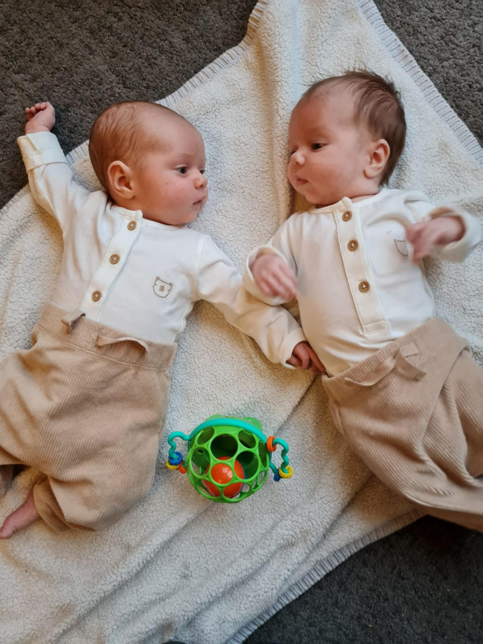 Albert (left) and Eric were surprise arrivals to the family. (SWNS)