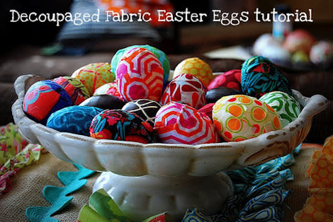 Decoupaged Fabric Eggs 