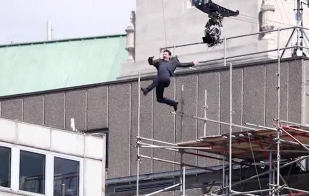Tom started the stunt off fine. Source: Supplied