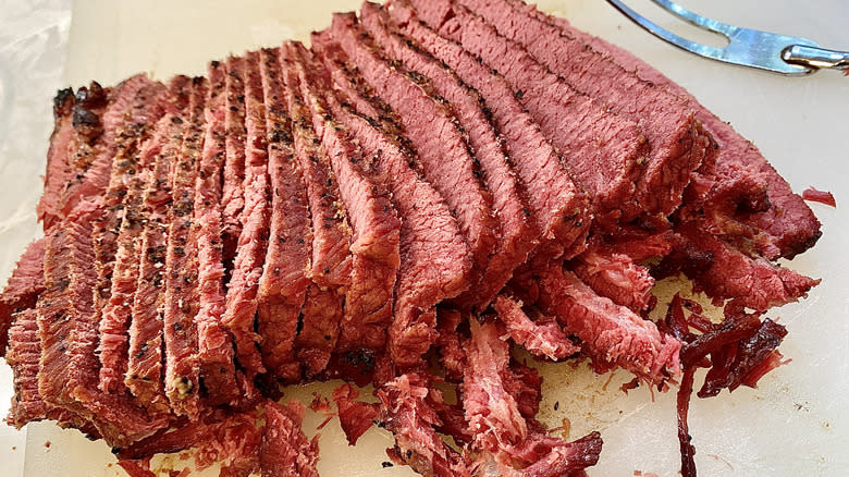 Sliced corned beef