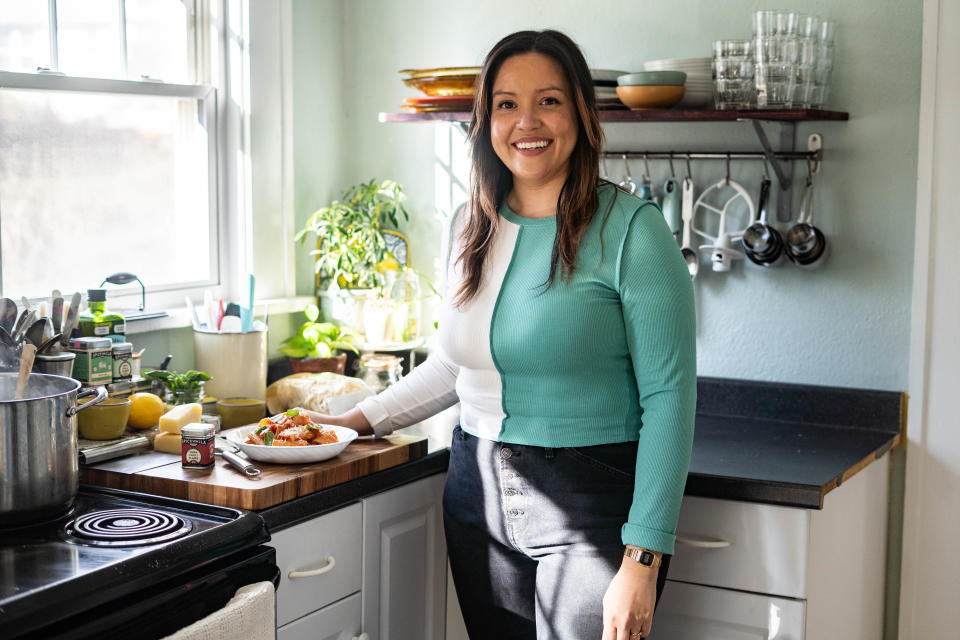 Alyse Baca, culinary director for Spicewalla, sits for an interview in her home. "I'm definitely where I'm supposed to be," Baca said.