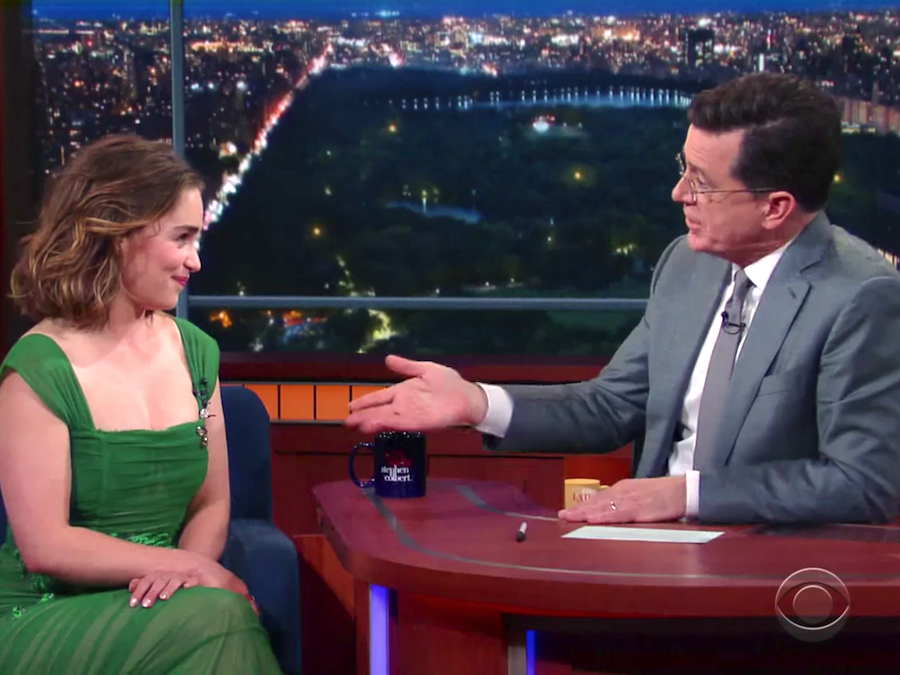 emilia clarke game of thrones stephen colbert cbs late show