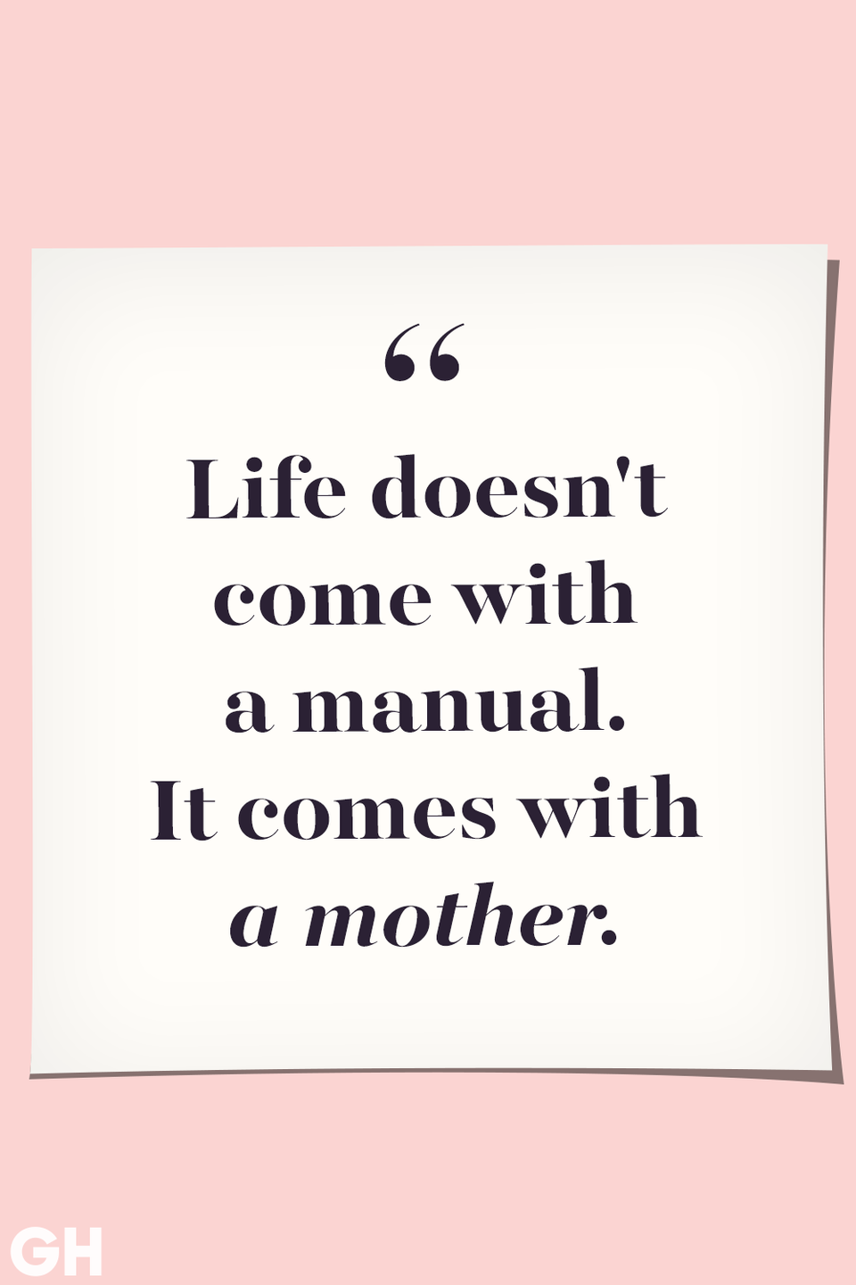 <p>Life doesn't come with a manual. It comes with a mother.</p>