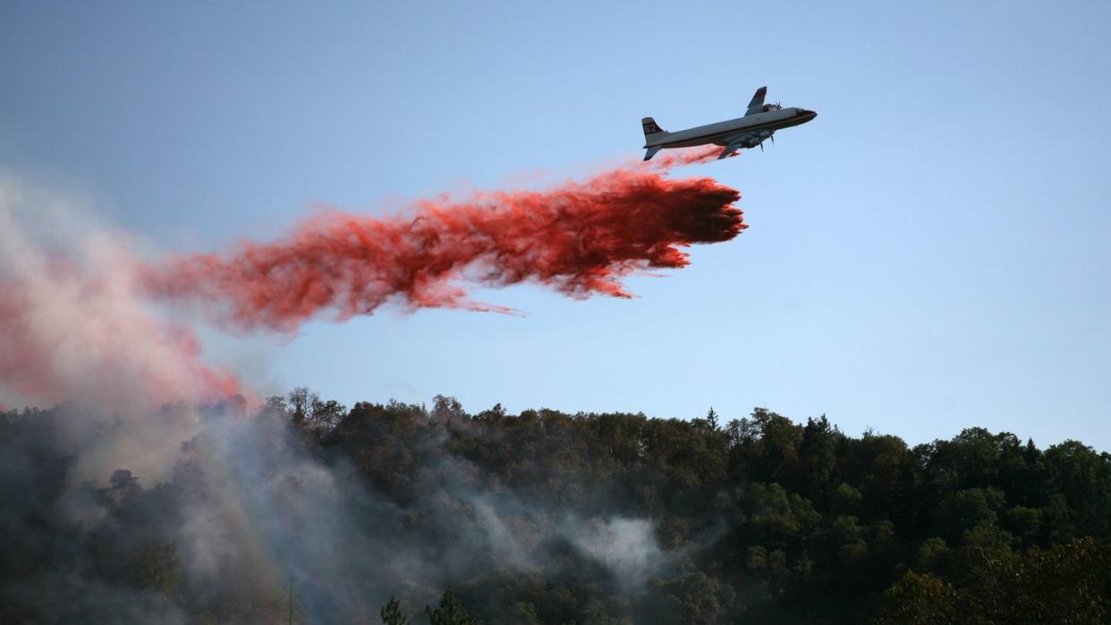 water drop on wildfire