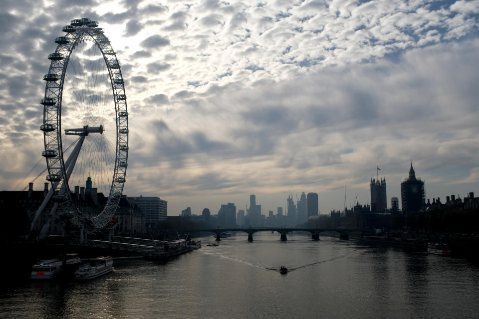 View across River Thames, London. Photo: Alberto Pezzali/NurPhoto via Getty