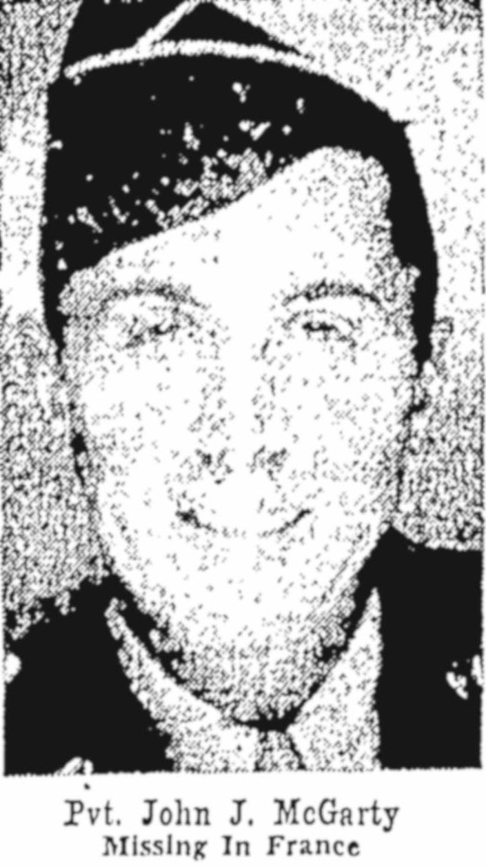 This grainy image of John McGarty was taken from his casualty notice in The Providence Journal, July 20, 1944.