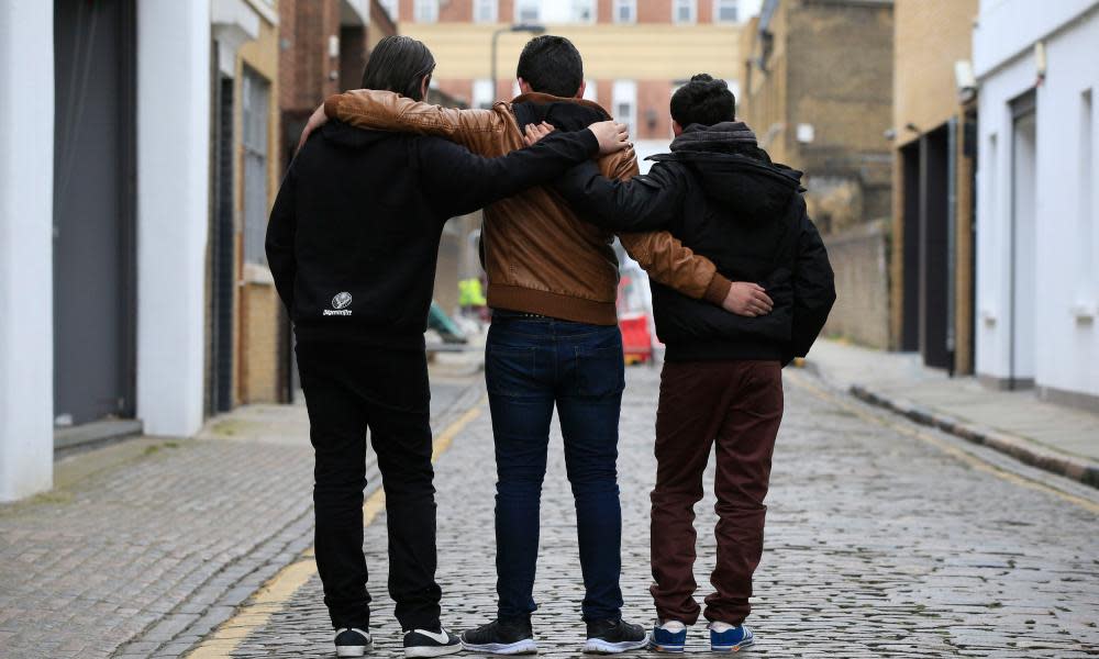 Syrian refugees brought to the UK by the charity Safe Passage pictured after their arrival in London.