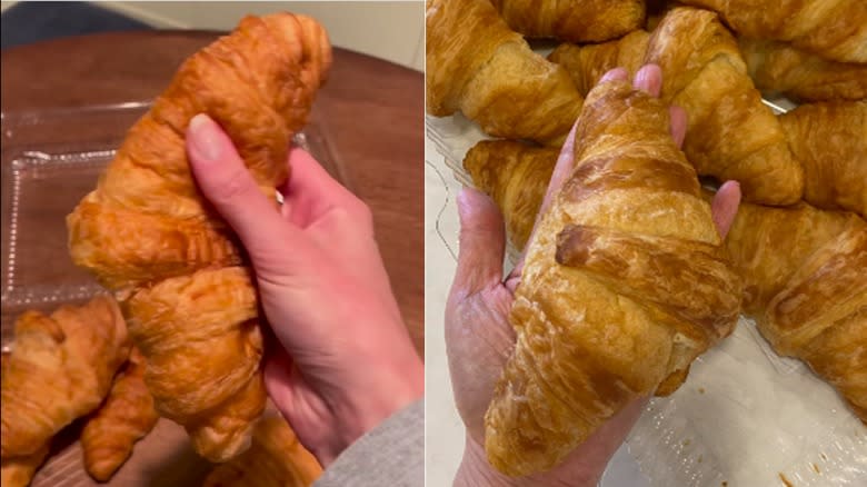An 'old' croissant and a newer from Costco 