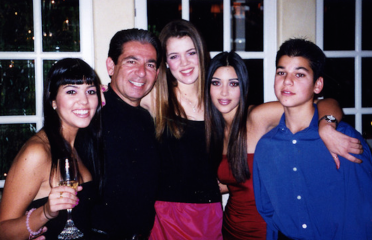 Kourtney, Khloe, Kim and Rob with their dad Robert Kardashian (kimkardashian.com)