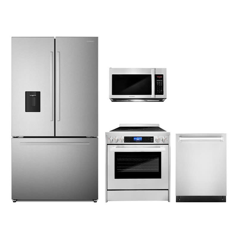 <p><a href="https://go.redirectingat.com?id=74968X1596630&url=https%3A%2F%2Fwww.wayfair.com%2F--%2Fpdp%2Fcosmo--4-piece-kitchen-package-with-30-over-the-range-microwave-30-freestanding-electric-range-24-builtin-fully-integrated-dishwasher-and-french-door-refrigerator-cos4pkg683-l7383-dvrd3909.html&sref=https%3A%2F%2F" rel="nofollow noopener" target="_blank" data-ylk="slk:Shop Now;elm:context_link;itc:0;sec:content-canvas" class="link ">Shop Now</a></p><p>4-Piece Kitchen Package</p><p>wayfair.com</p><p>$4607.00</p>