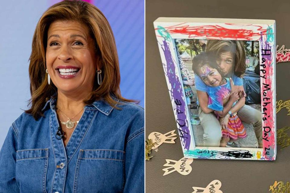 <p>Nathan Congleton/NBC via Getty; Instagram/hodakotb</p> (L) Hoda Kotb (R) One of the gifts she received from her daughters for Mother