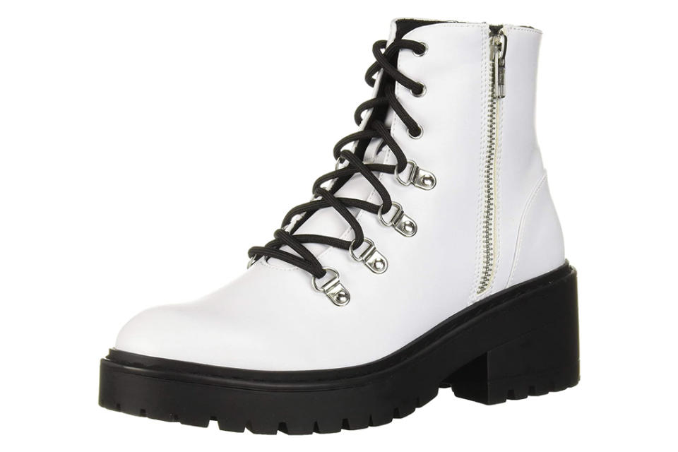 skechers, combat boots, white