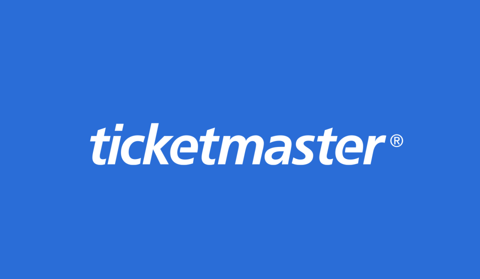 Ticketmaster logo on blue background (Photo via Live Nation)