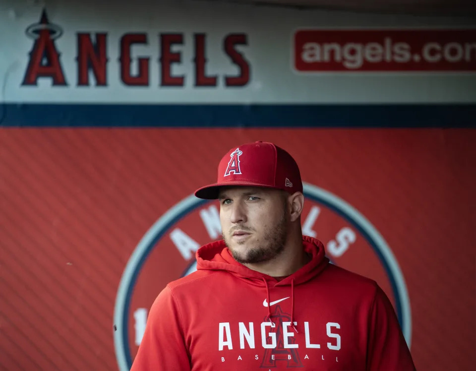 Trout's 2023 season ended early due to a fractured hamate bone. (Allen J. Schaben / Los Angeles Times via Getty Images)