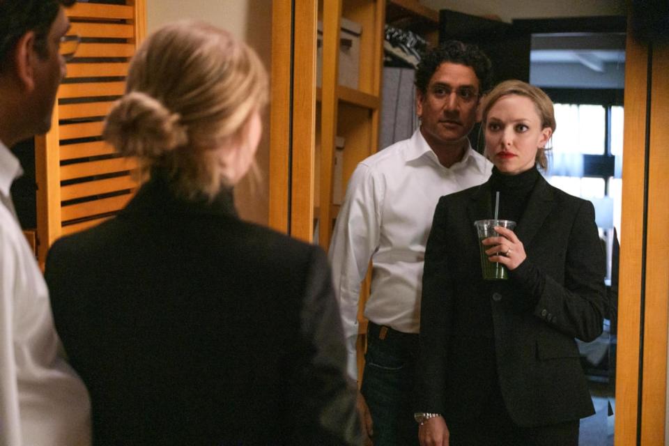 <div class="inline-image__caption"><p>Sunny Balwani (Naveen Andrews) and Elizabeth Holmes (Amanda Seyfried) in Hulu's<em> The Dropout</em></p></div> <div class="inline-image__credit">Beth Dubber/Hulu</div>