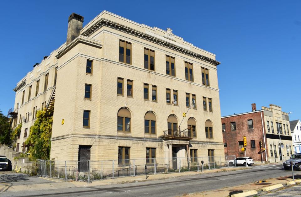 The former Fall River police station on Bedford Street is in severe disrepair.