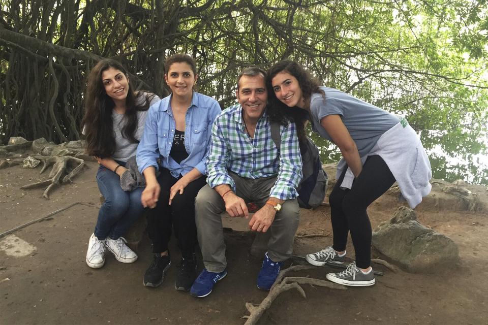 Family of Detained American Emad Shargi Speaks Out. Left to right: Ariana Shargi, Bahareh Shargi, Emad Shargi, Hannah Shargi, 2015 on a family vacation. Location unknown. Credit: Courtesy Shargi Family Emad with his wife (Bahareh) and daughters (Hannah and Ariana) https://app.asana.com/0/1135954362417873/1200367221585450/f Credit: Courtesy Shargi Family