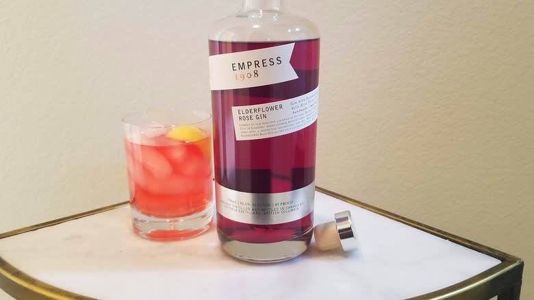 Empress 1908 Gin bottle with cocktail