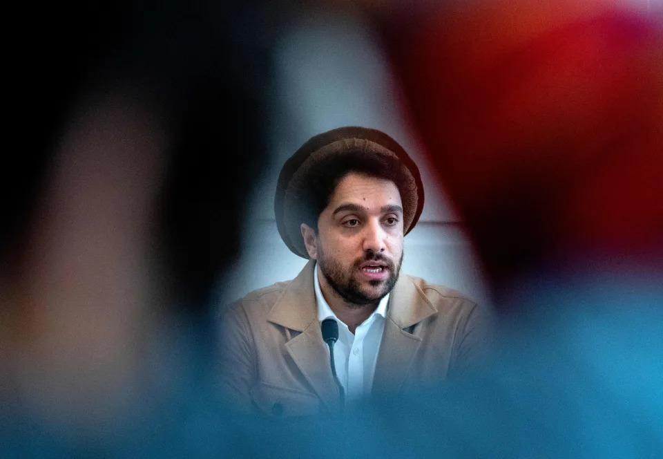 Ahmad Massoud, leader of the National Resistance Front of Afghanistan, speaks to journalists at Concordia Press Club, on the occasion of the intra-Afghanistan conference, in Vienna, Austria, on September 16, 2022. (Joe Klamar/AFP via Getty Images)