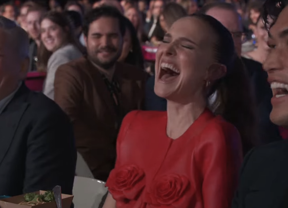 Closeup of Natalie Portman laughing