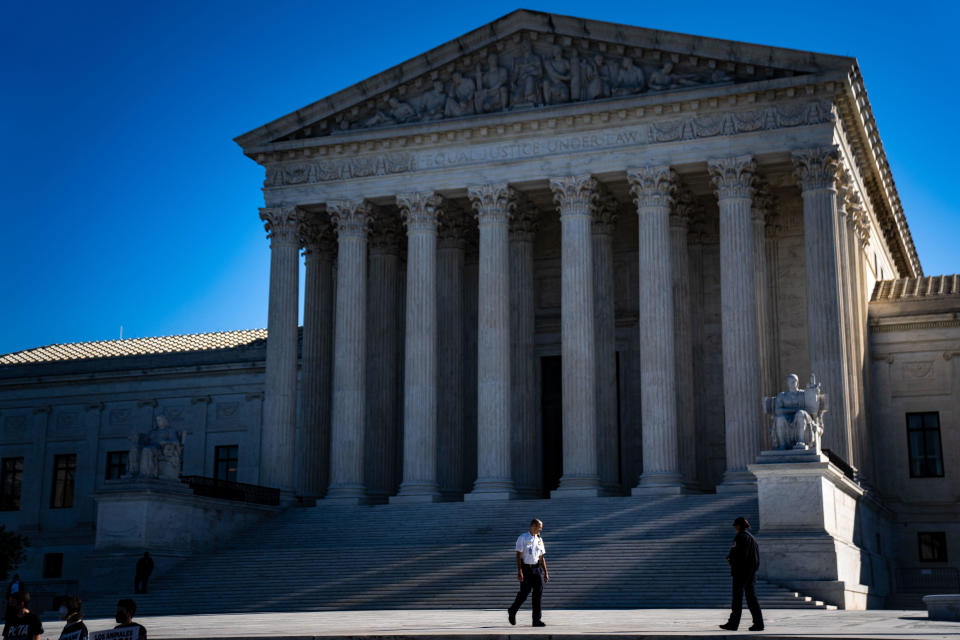 The Supreme Court of the United States is seen on Tuesday, Oct. 11, 2022, in Washington, D.C.  / Credit: Kent Nishimura / Los Angeles Times via Getty Images