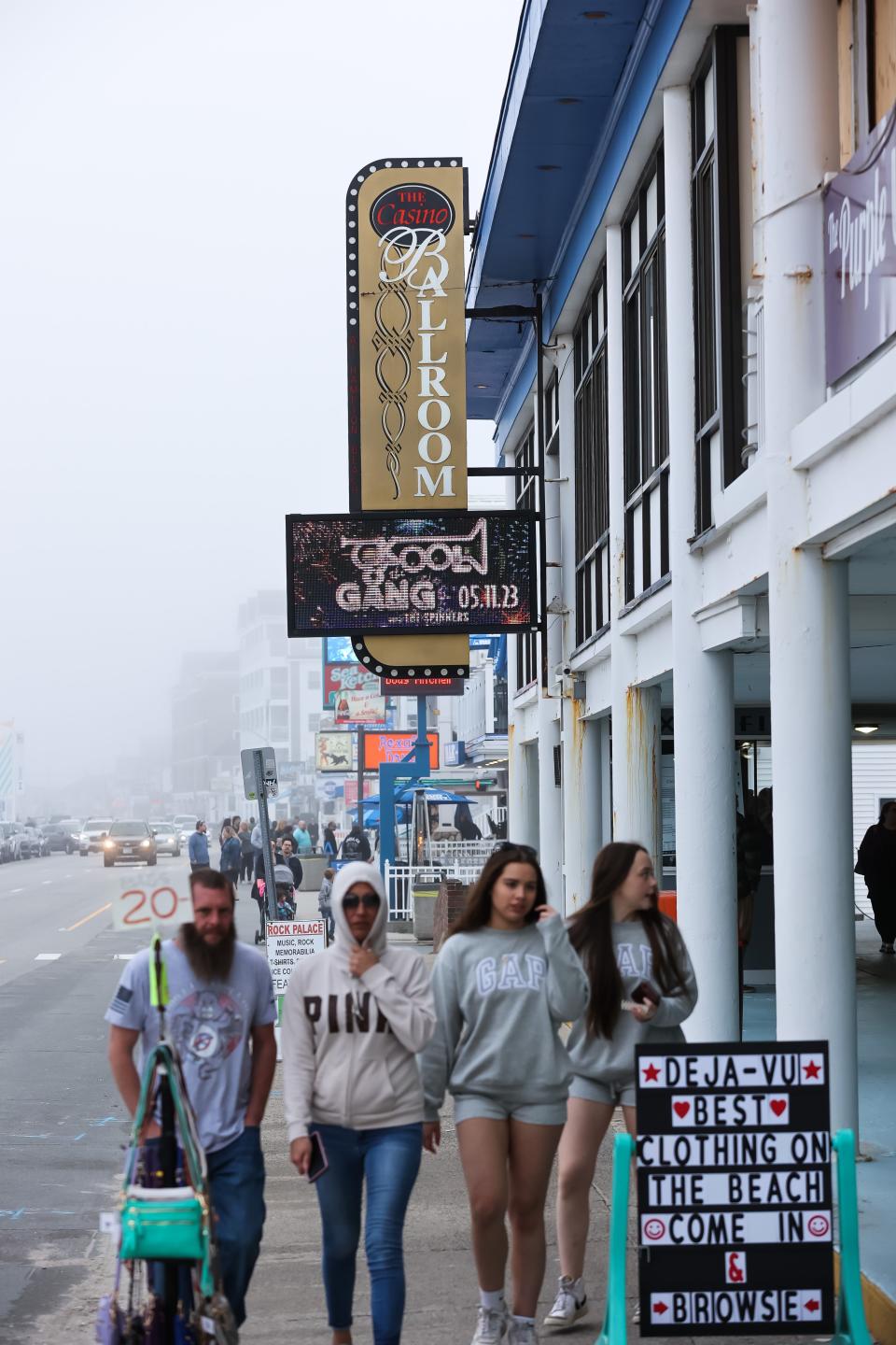 The Casino Ballroom marquee on a cold overcast Saturday afternoon at Hampton Beach.