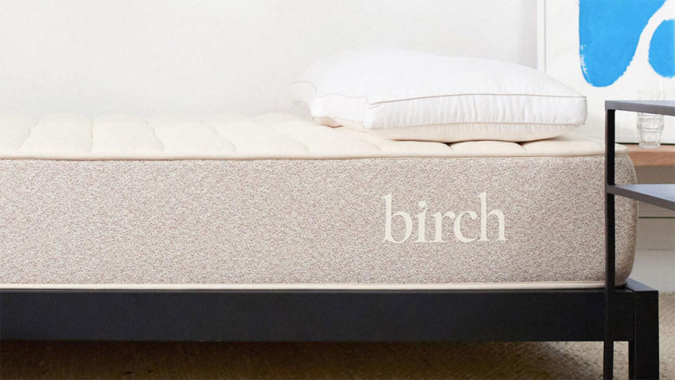 The Birch Natural mattress on a bed