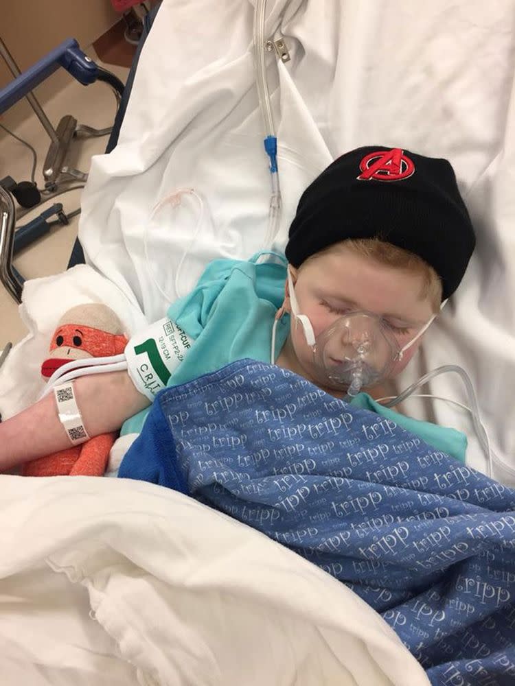 Tripp Halstead was hospitalized on Thursday after his mother, Stacy, noted that he was struggling to breath