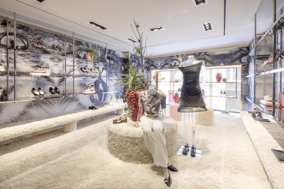 The mezzanine floor in Tory Burch’s Paris boutique installation featuring photos by Walter Schels. Courtesy of Tory Burch