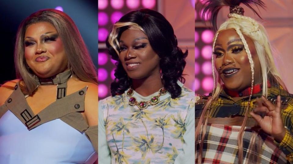 Geneva Karr; Hershii LiqCour Jete\u0301; Mhi\u2019ya Iman LePaige on RuPaul's Drag Race season 16 episode 3