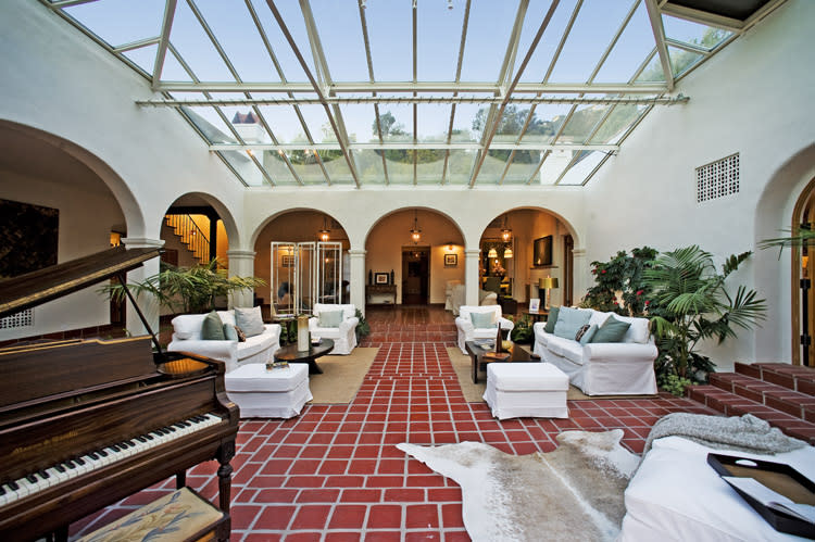 An interior courtyard.