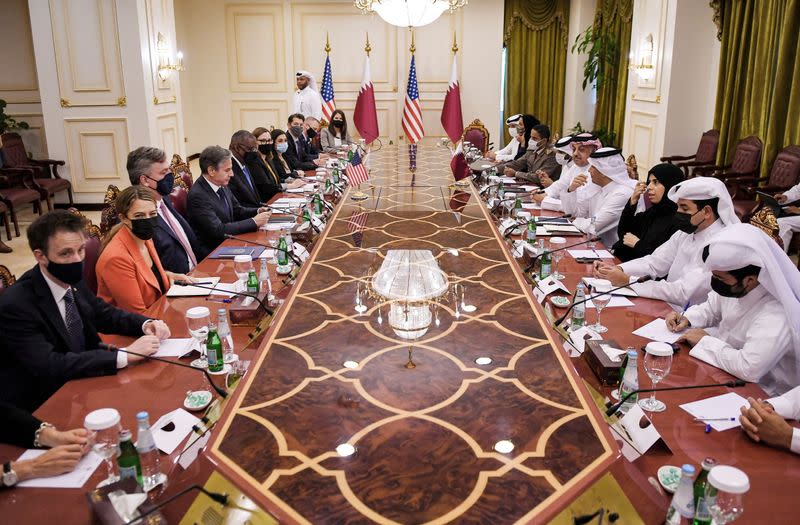 U.S. Secretary of State Antony Blinken meets with his Qatari counterparts in Doha