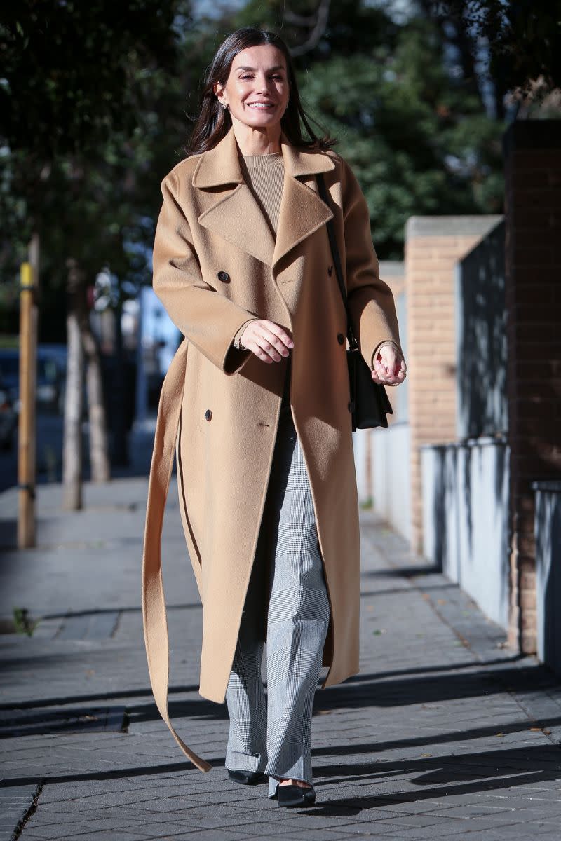 <p> Although this is one of Queen Letizia's more toned-down looks, it has to be one of our top picks for everyday seasonal inspiration. Camel coat outfits are also a favourite of Kate Middleton's, so this is a true royalty-approved look that will suit anyone. </p>