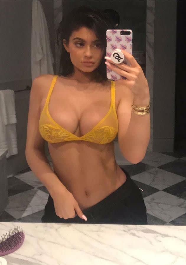 The saucy snap Kylie posted to Twitter. Source: Twitter