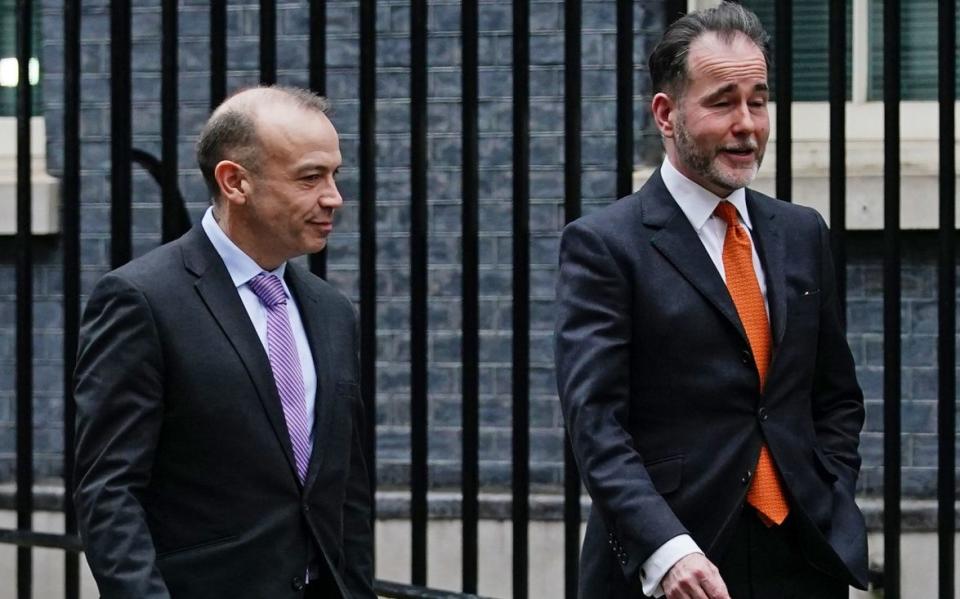 Chris Pincher (right) was made deputy chief whip to Chris Heaton-Harris - Aaron Chown/PA wire