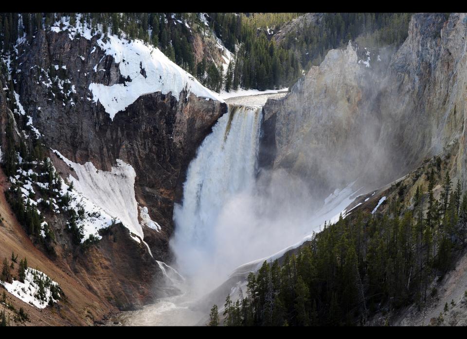 View of the Lower Falls at the Yellowstone Grand Canyon in the Yellowstone National Park, Wyoming on June 2, 2011. (Mark Ralston, AFP / Getty Images) 