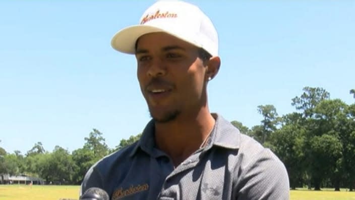 Kieron van Wyk, a freshman at the College of Charleston, made history in April when he helped lead its men’s golf team to victory at the 2022 CAA Championship tournament. (Photo: Screenshot/live5news.com)