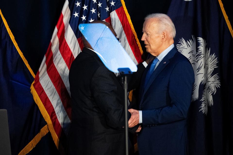 President Joe Biden speaks during the First in the Nation Dinner and Celebration in Columbia, S.C. on Saturday, Jan 27, 2024.