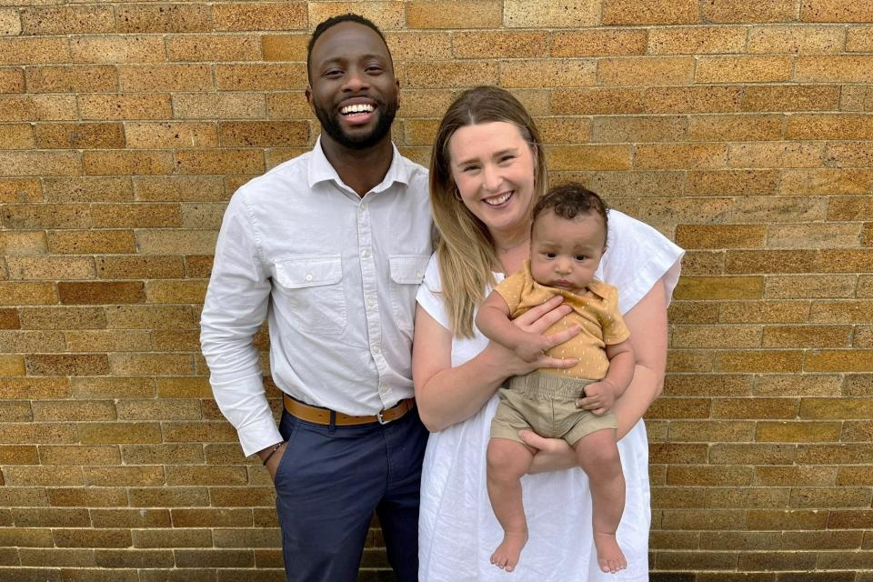 Ide Okojie, left, is the director of community health for Marion Public Health, supervising policy and planning for the agency. Okojie is shown with his wife, Jacie, and 3-month-old son, Ose. Okojie has worked at Marion Public Health since 2021.