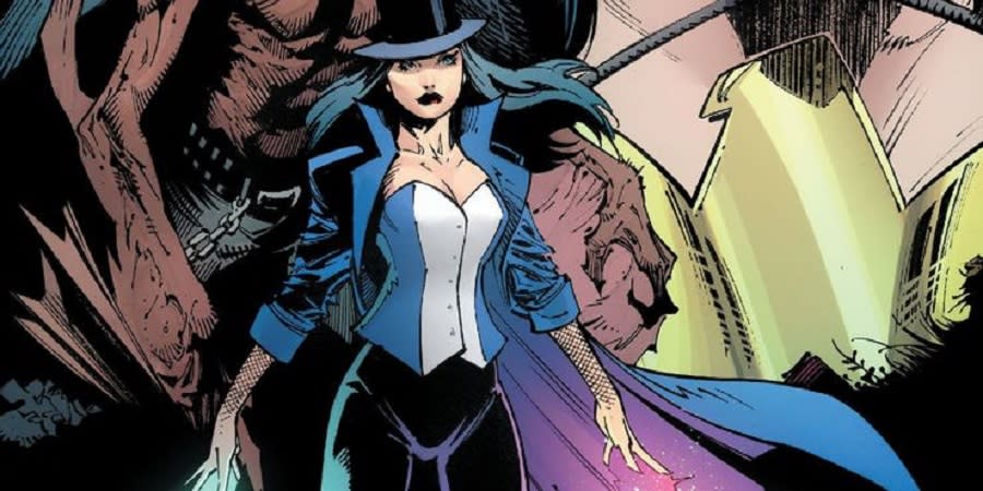 The sorceress Zatanna, as she appears in the pages of Justice League Dark.