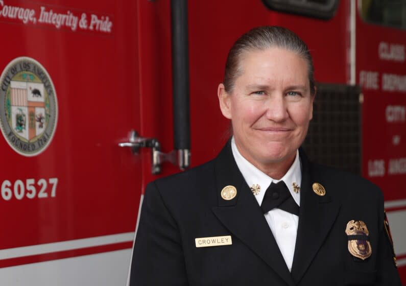 LOS ANGELES CA JANUARY 18, 2022 - Deputy Fire Chief Kristin Crowley has been selected by Mayor Eric Garcetti to lead the Los Angeles Fire Department on Tuesday, January 18, 2022. If confirmed by the City Council, Crowley would become the first woman to lead the city's fire agency. (Irfan Khan / Los Angeles Times)