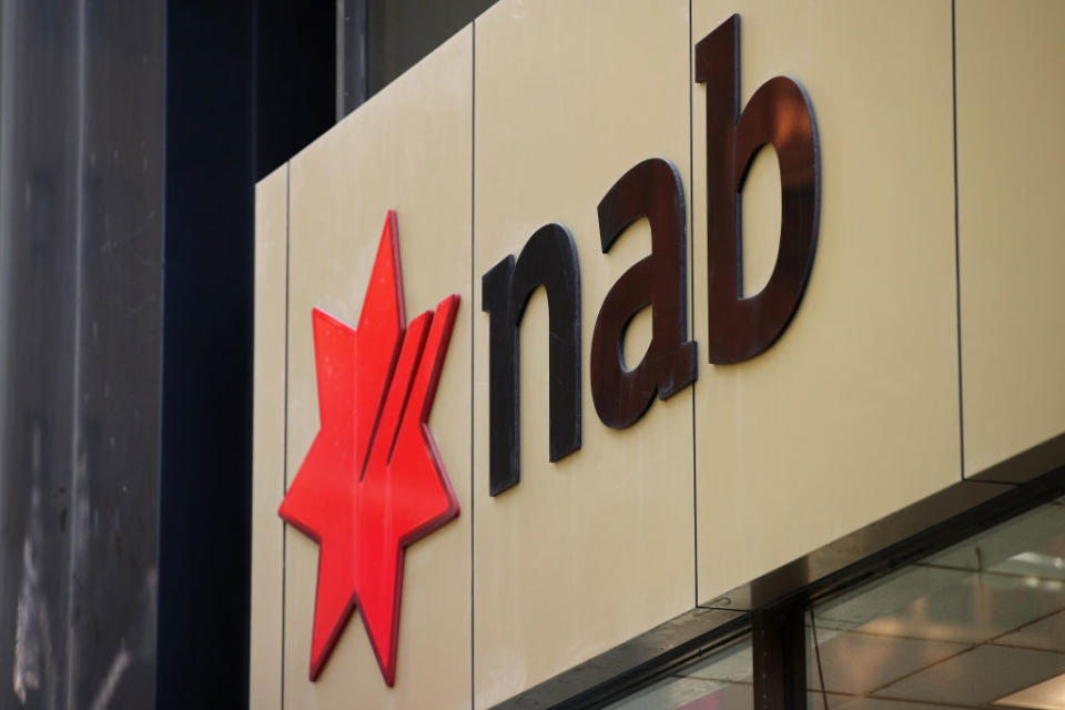 Signage is displayed at a National Australia Bank Ltd. (NAB) branch in Sydney, Australia, on Friday, Feb. 8, 2019. National Australia shares fell after the chief executive officer and chairman both resigned, becoming the highest-profile casualties of a sweeping inquiry into misconduct in the countryâs financial industry. Photographer: Brendon Thorne/Bloomberg