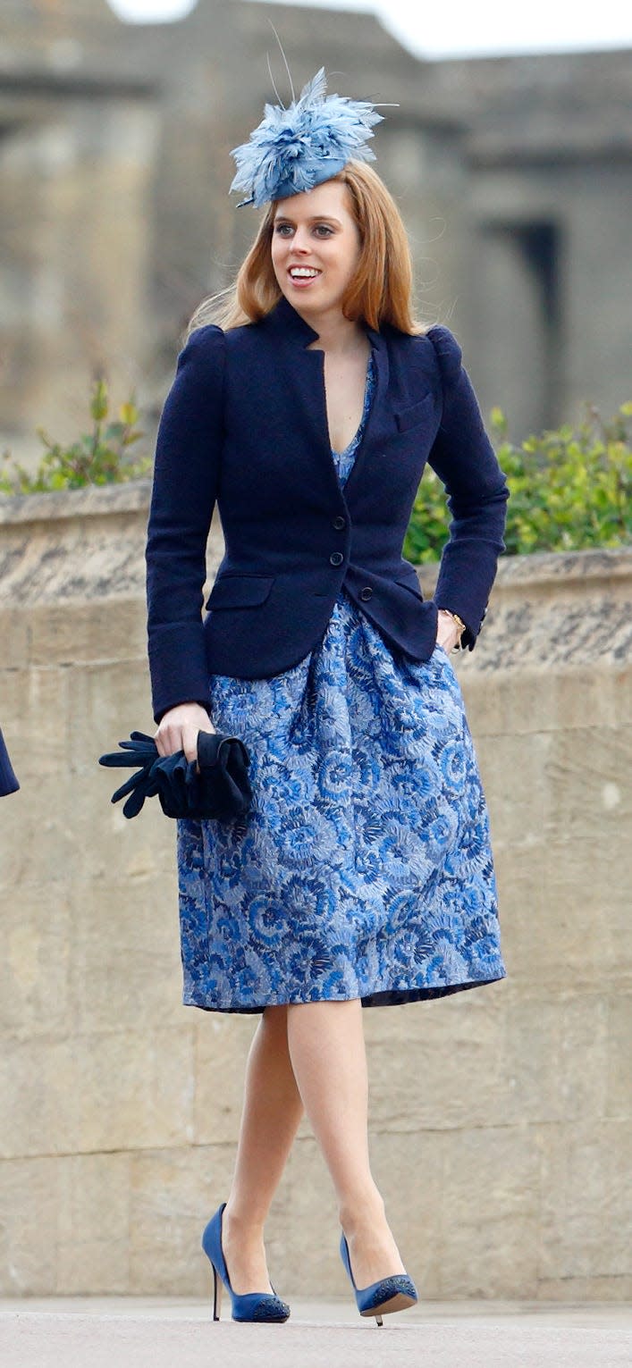 Princess Beatrice attends the Easter Matins service at St George's Chapel, Windsor Castle on April 5, 2015