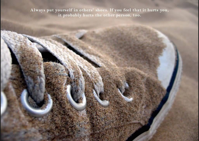 Put Yourself in other's shoe. Image Credit: Quotesvalley