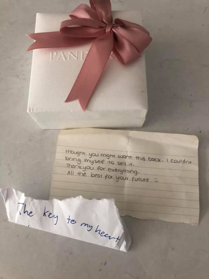 A Pandora jewellery box and two heartfelt letters that were placed in the wrong mailbox in Doonan, Queensland.