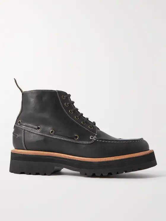 Grenson Black Moc Toe Boots