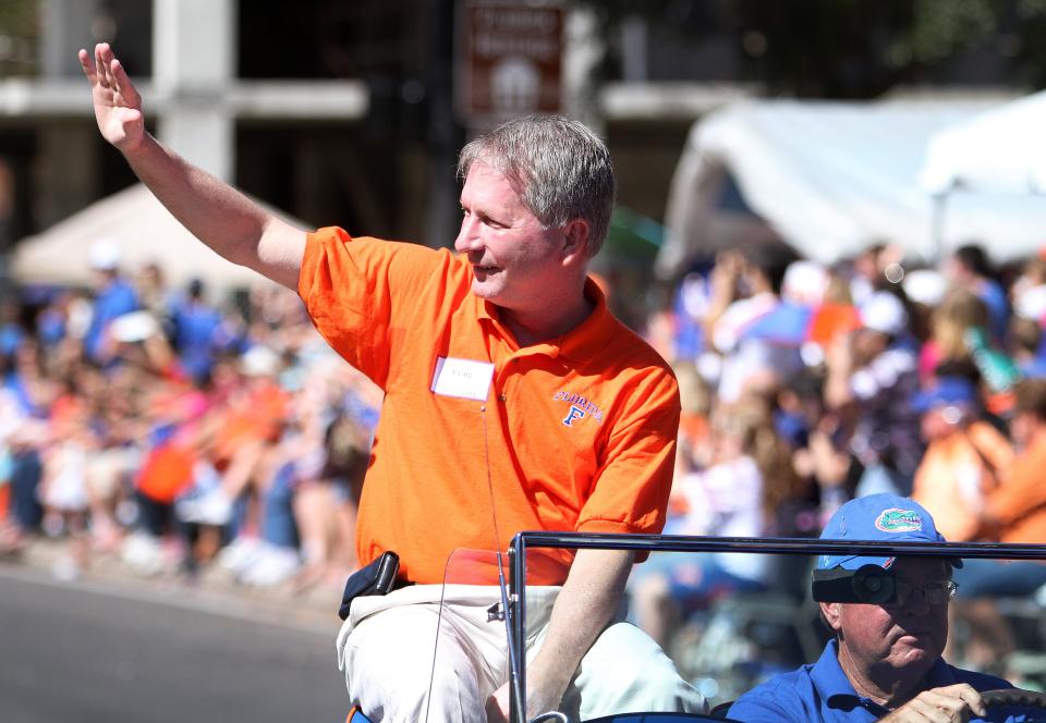 City of Gainesville Mayor Craig Lowe during the 2010 University of Florida Homecoming Parade in Gainesville Friday, October 15, 2010.