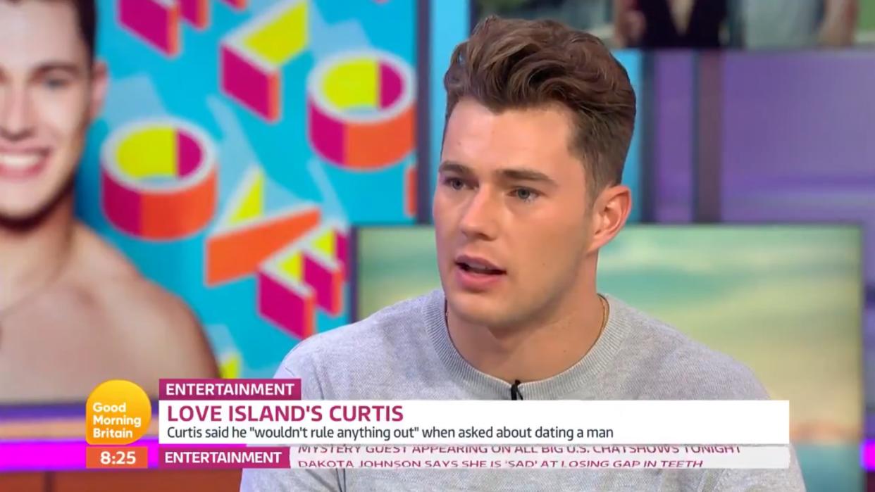 'Good Morning Britain' viewers slammed the show for their 'invasive' interview of 'Love Island' star Curtis Pritchard on Thursday 8 August (ITV)